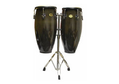 Mano Black Double Conga Set 10” & 11” w/ Stand