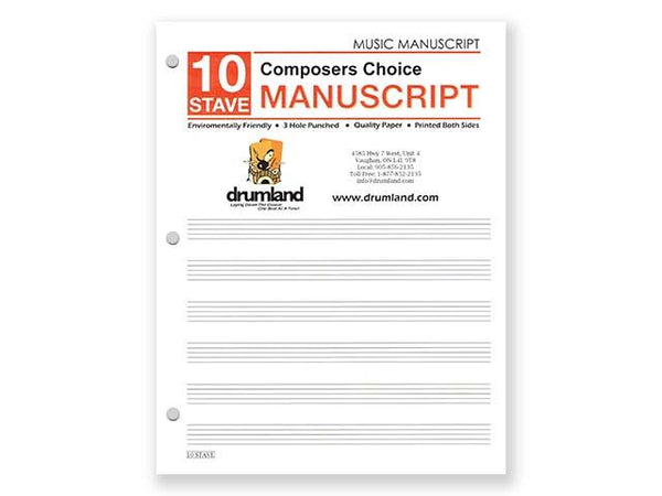 Drumland Manuscript Paper Notepad